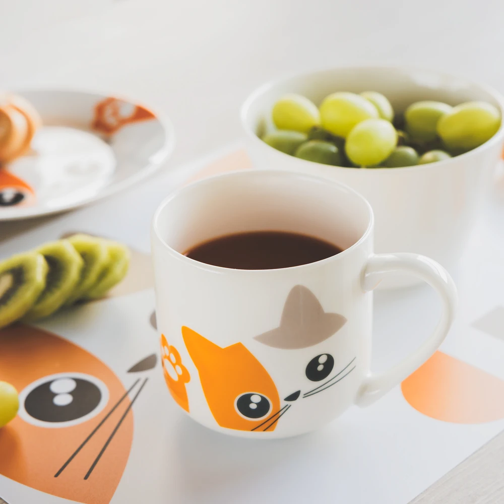 Puodelis 440 ml Kitty oranžinis AMBITION