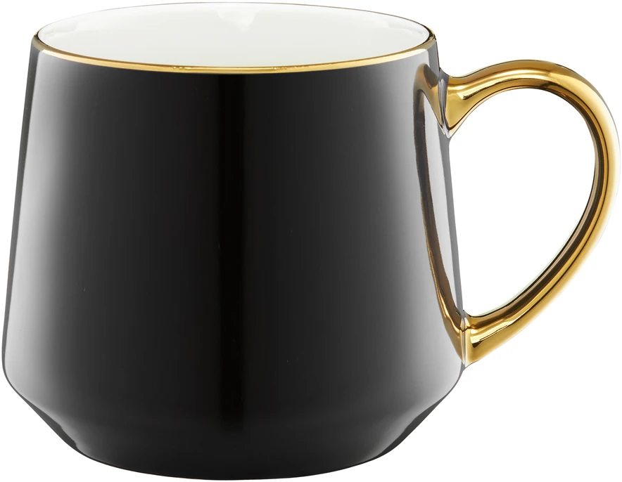 Puodelis Royal 460 ml juoda-auksinė AMBITION