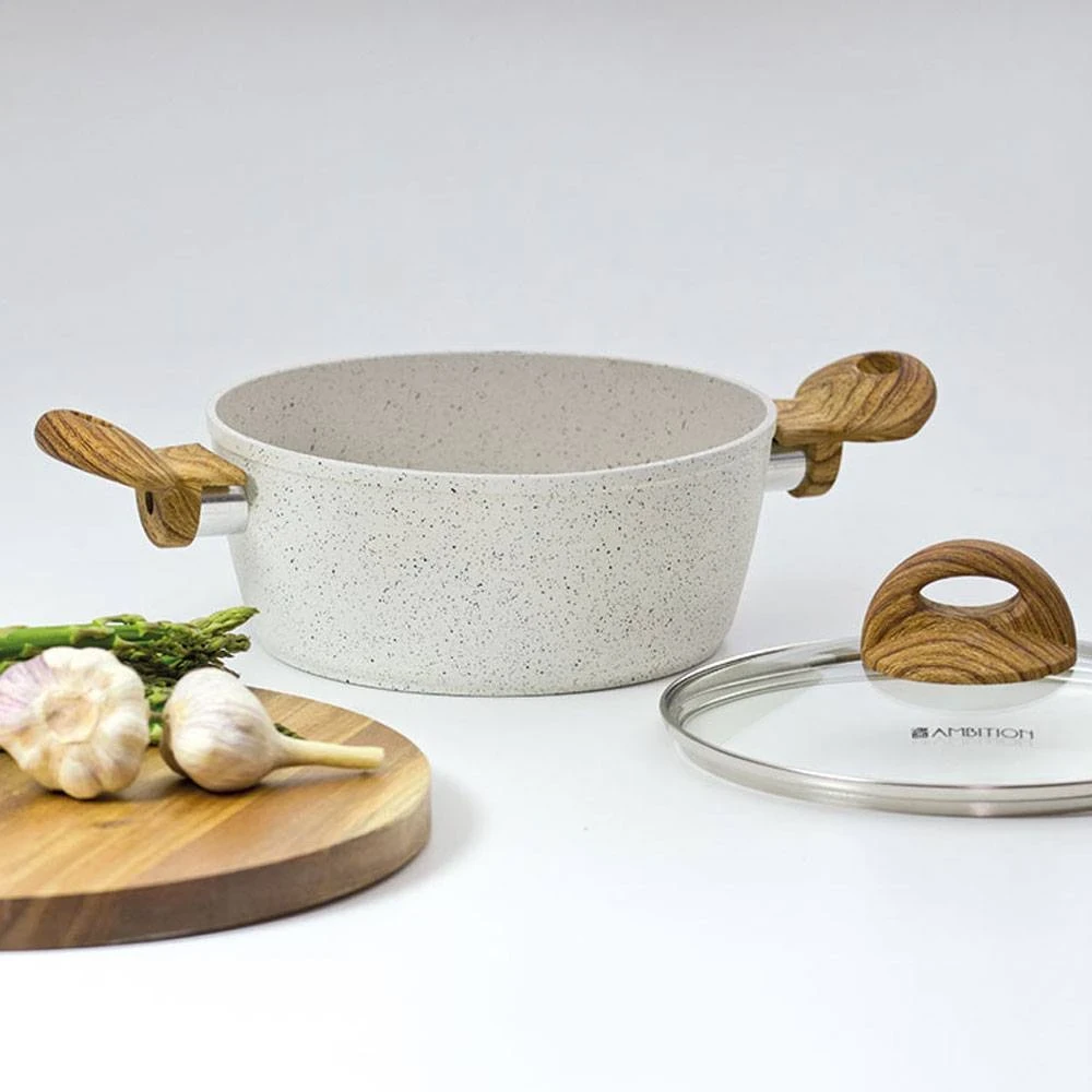 Puodų, keptuvių ir įrankių rinkinys AMBITION su Pfluon Cookmark™ Nature danga, 15 vnt.