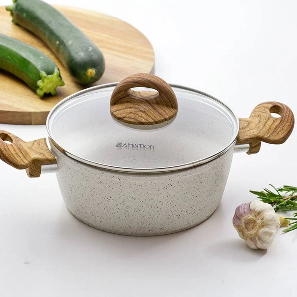 Puodų, keptuvių ir įrankių rinkinys AMBITION su Pfluon Cookmark™ Nature danga, 15 vnt.