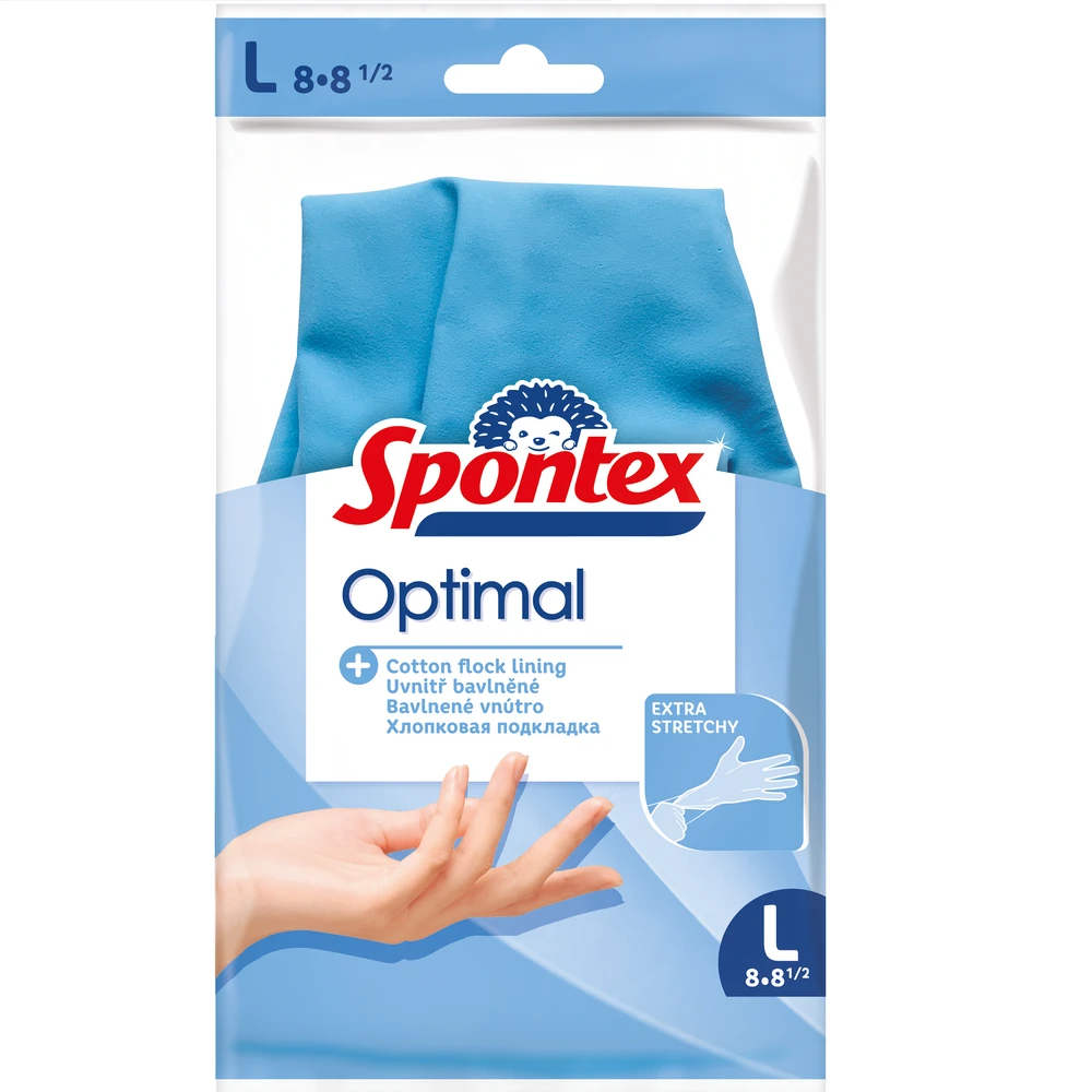 Natūralaus latekso pirštinės Spontex Optimal, L, 1 pora
