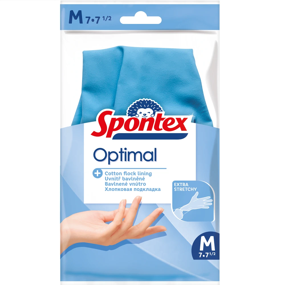 Latekso pirštinės Spontex Optimal, M, mėlyna, 1 pora