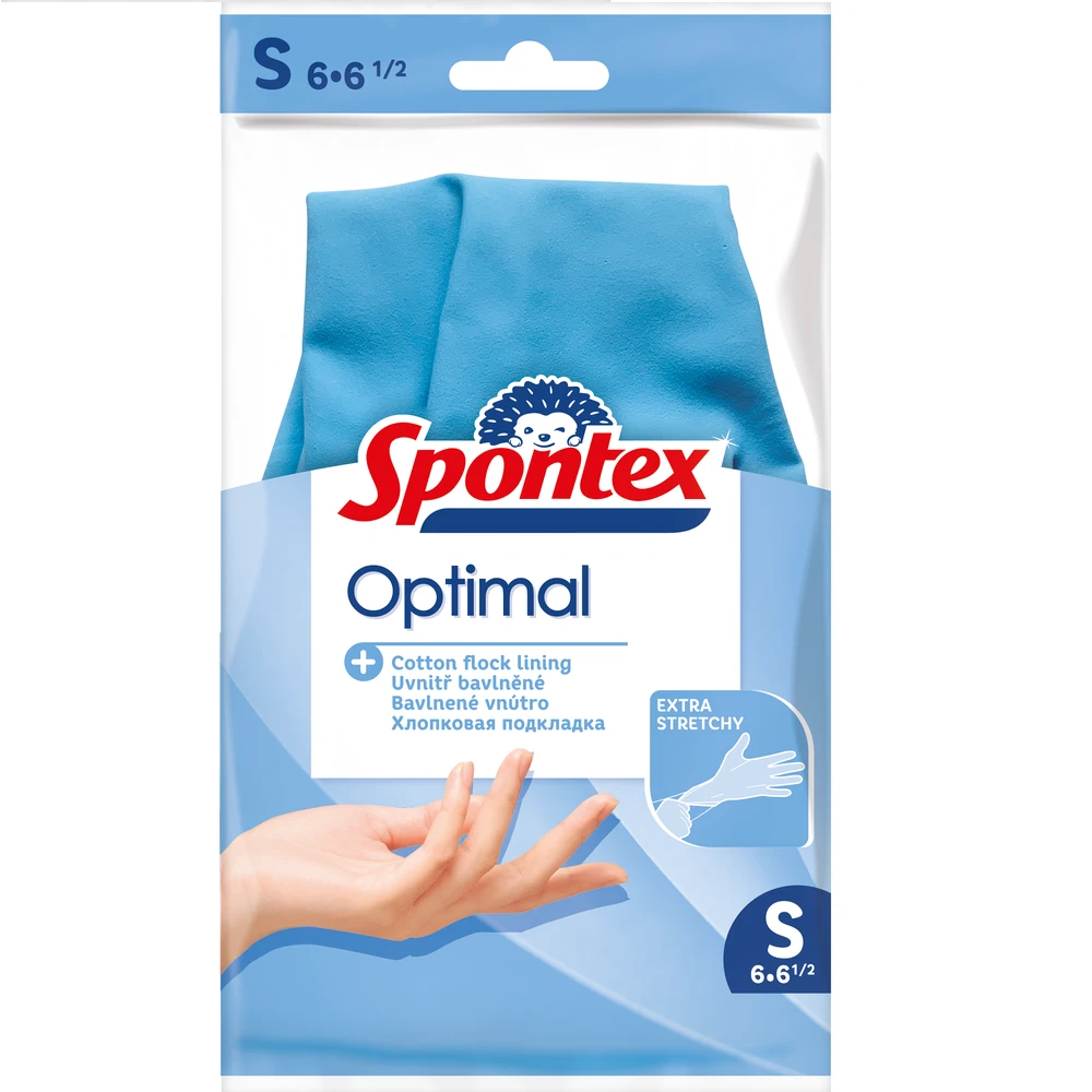 Latekso pirštinės Spontex Optimal, S, mėlyna, 1 pora