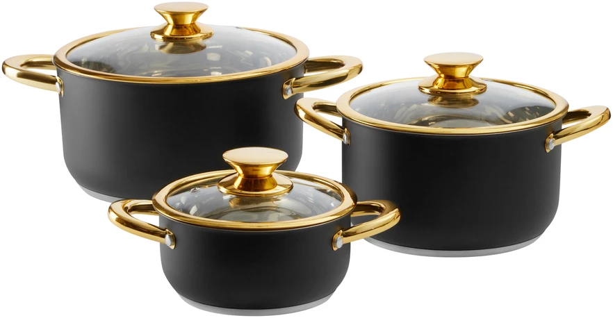 Florina Royal Steel 6 dalių AMBITION nerūdijančio plieno puodų rinkinys