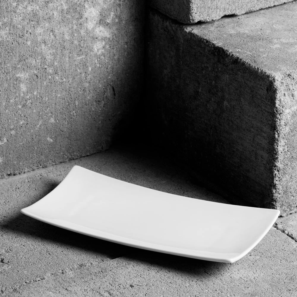 Salsos lėkštės stačiakampis 26,5 x 12,5 cm baltas AMBITION
