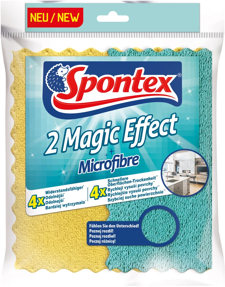 Spontex Šluostė mikropluošto Magic Effect 20.5x22cm, 2vnt
