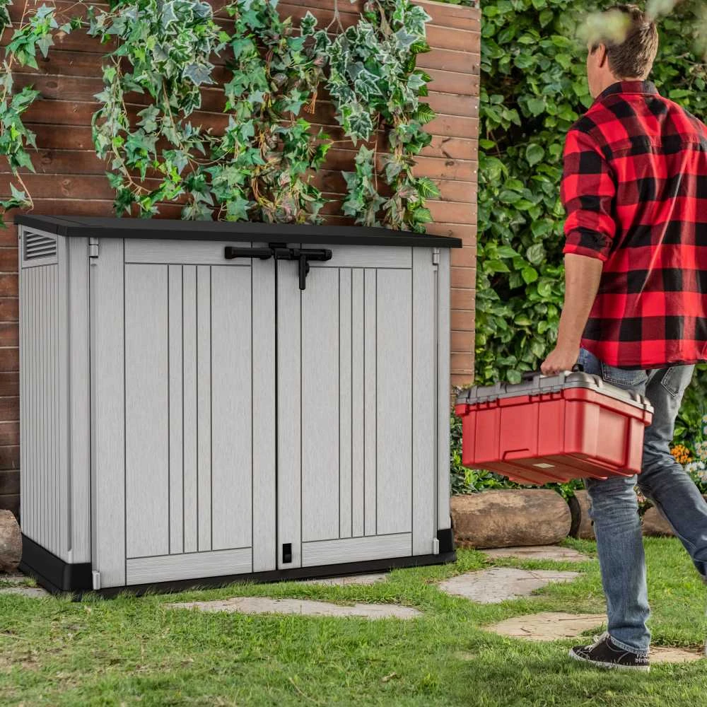 Sodo daiktų laikymo dėžė Keter Store It Out 132 x 72 x 113,5 cm, Pilka