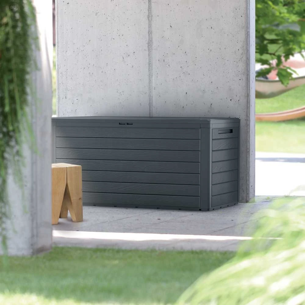 „Prosperplast“ sodo dėžė „WoodeBox“ 280 l – antracitas Sourcing