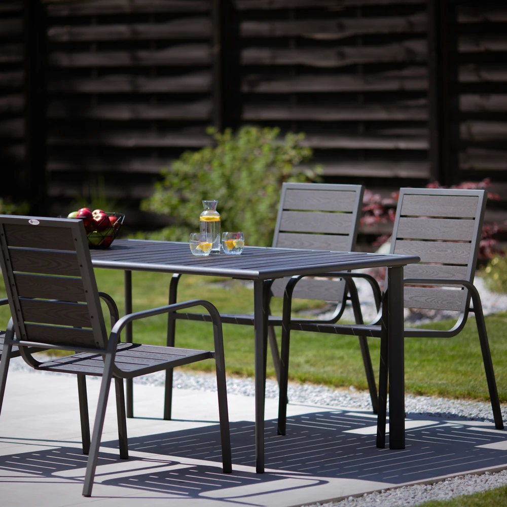 Sodo stalas 160 x 90 Saulės antracitas PATIO