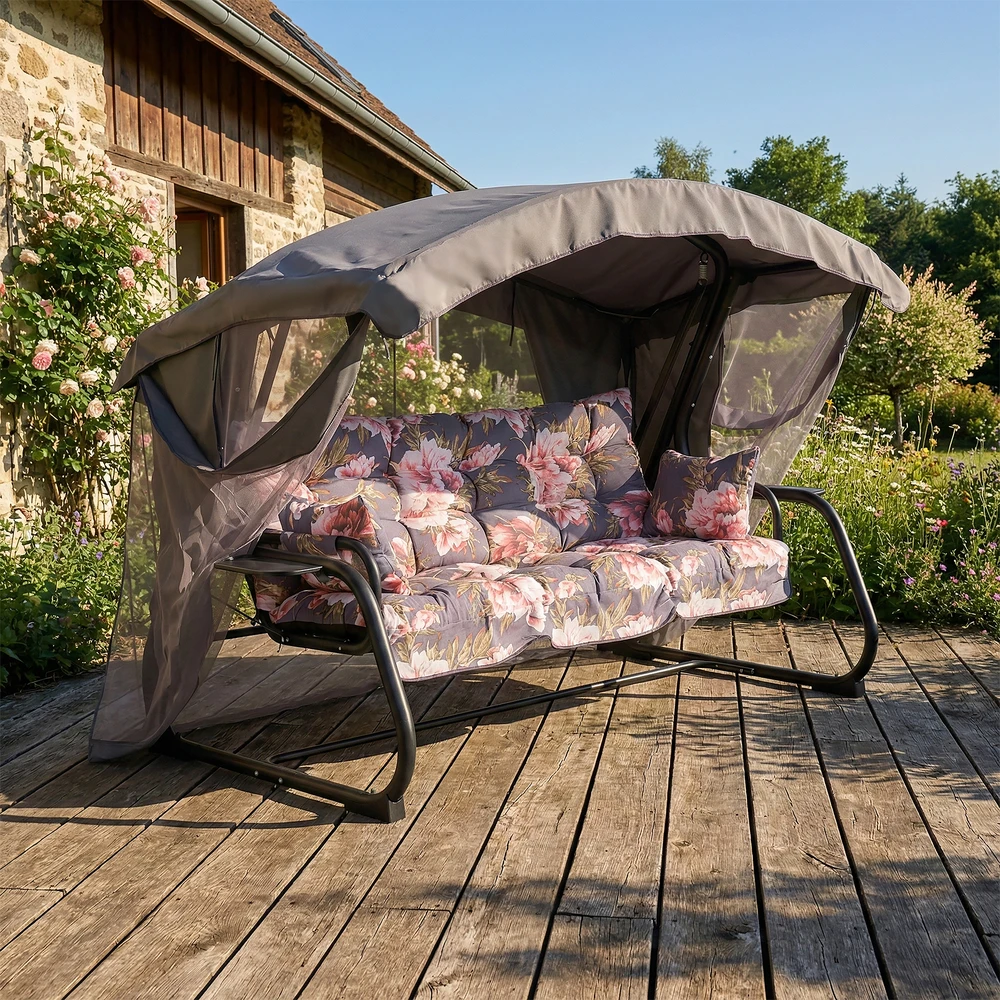 Sodo sūpynės su tinkleliu nuo uodų Ravenna Juodas Edition A098-01PB PATIO