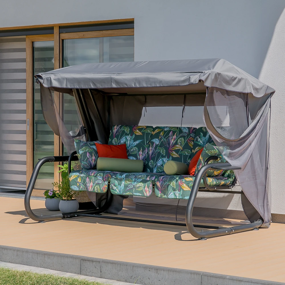 Sodo sūpynės su tinkleliu nuo uodų Venezia Lux Juodas Edition G058-02PB PATIO