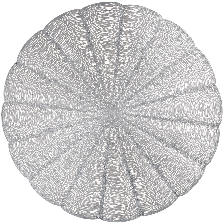 Stalo kilimėlis Glamour PVC/PS Apvalus 38 cm sidabrinis AMBITION