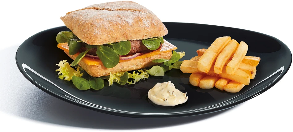 Steak Friends Time Ovali lėkštė 30 x 26 cm Juoda LUMINARC