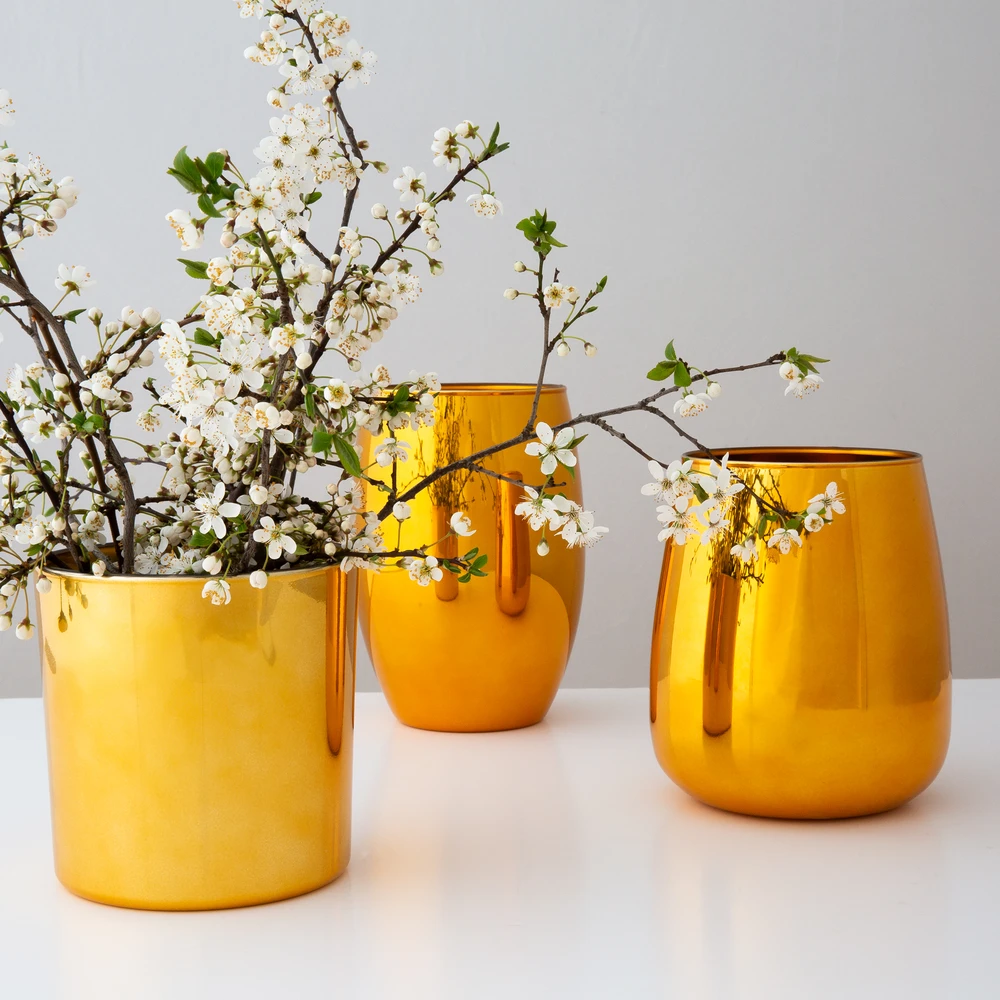 Stiklinė žvakidė Gold Deco 14 cm AMBITION