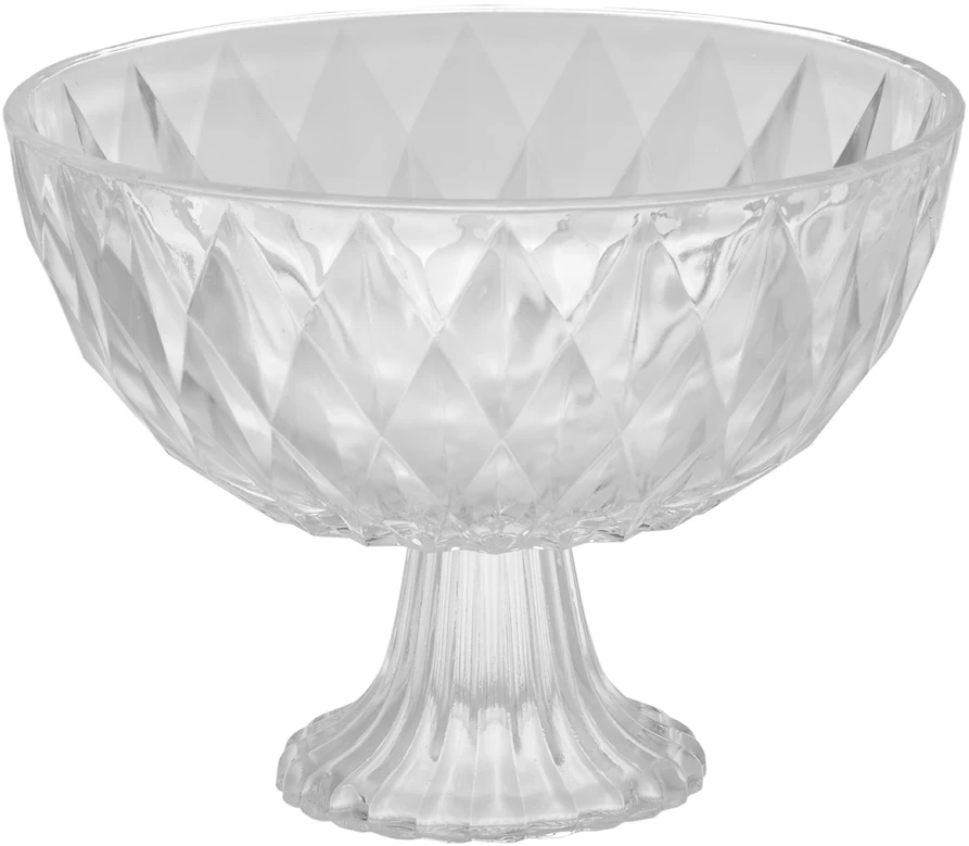 Stiklinis salotų dubuo ant angelo kojos 22,5 cm