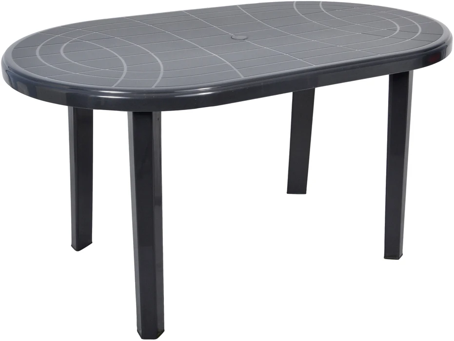 Sodo plastikinis stalas Jantar grafitas 135 x 80 cm OŁER