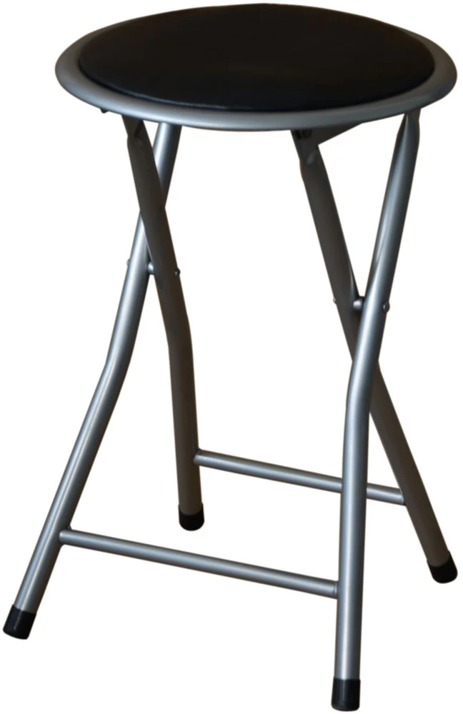 Sulankstoma metalinė taburetė 30 cm sidabro-juodo PATIO