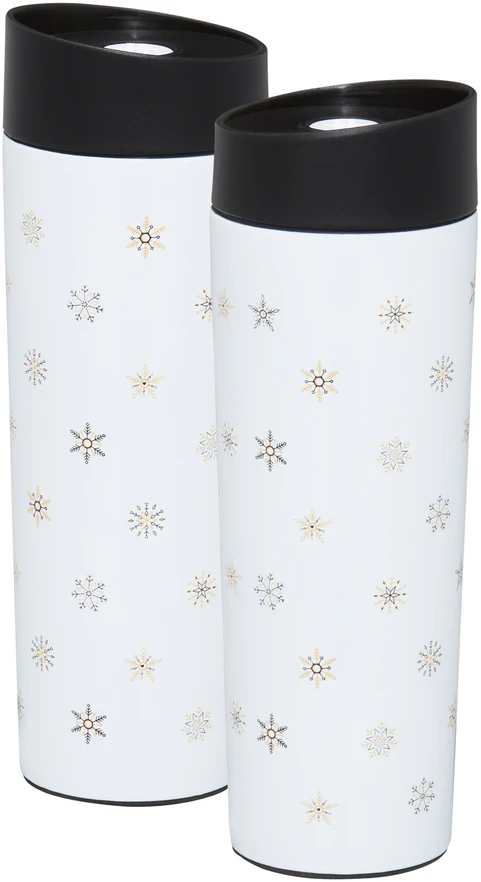 Gertuvė-termosas 340 ml ART DECO balta/juoda spalva Ambition 66701