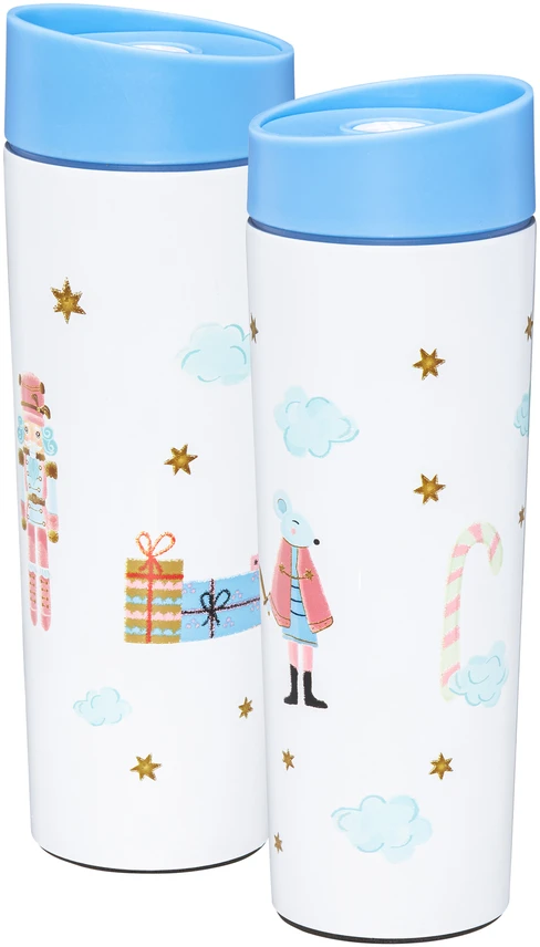Gertuvė-termosas 340 ml BALLET balta/melsva spalva Ambition 42252