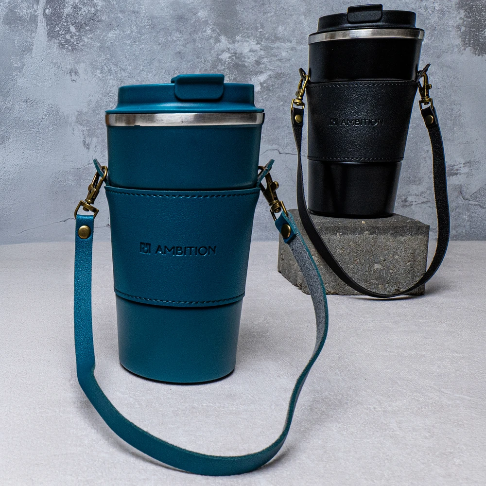 Termo puodelis su paskiem Camel 500 ml mėlyna AMBITION