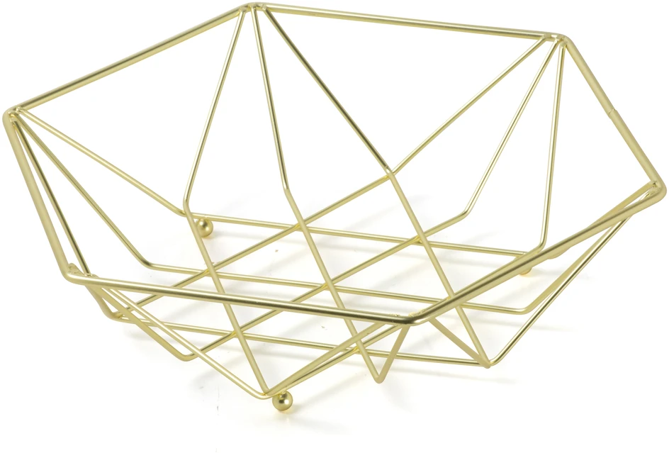 Auksinis geometrinis vaisių dubuo