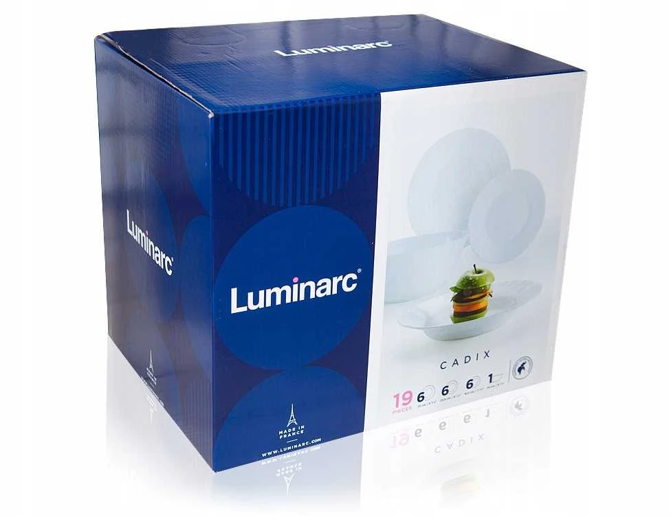 Vakarienės indų rinkinys 6 asmenims Luminarc Cadix, 19 dalių, su salotų dubeniu