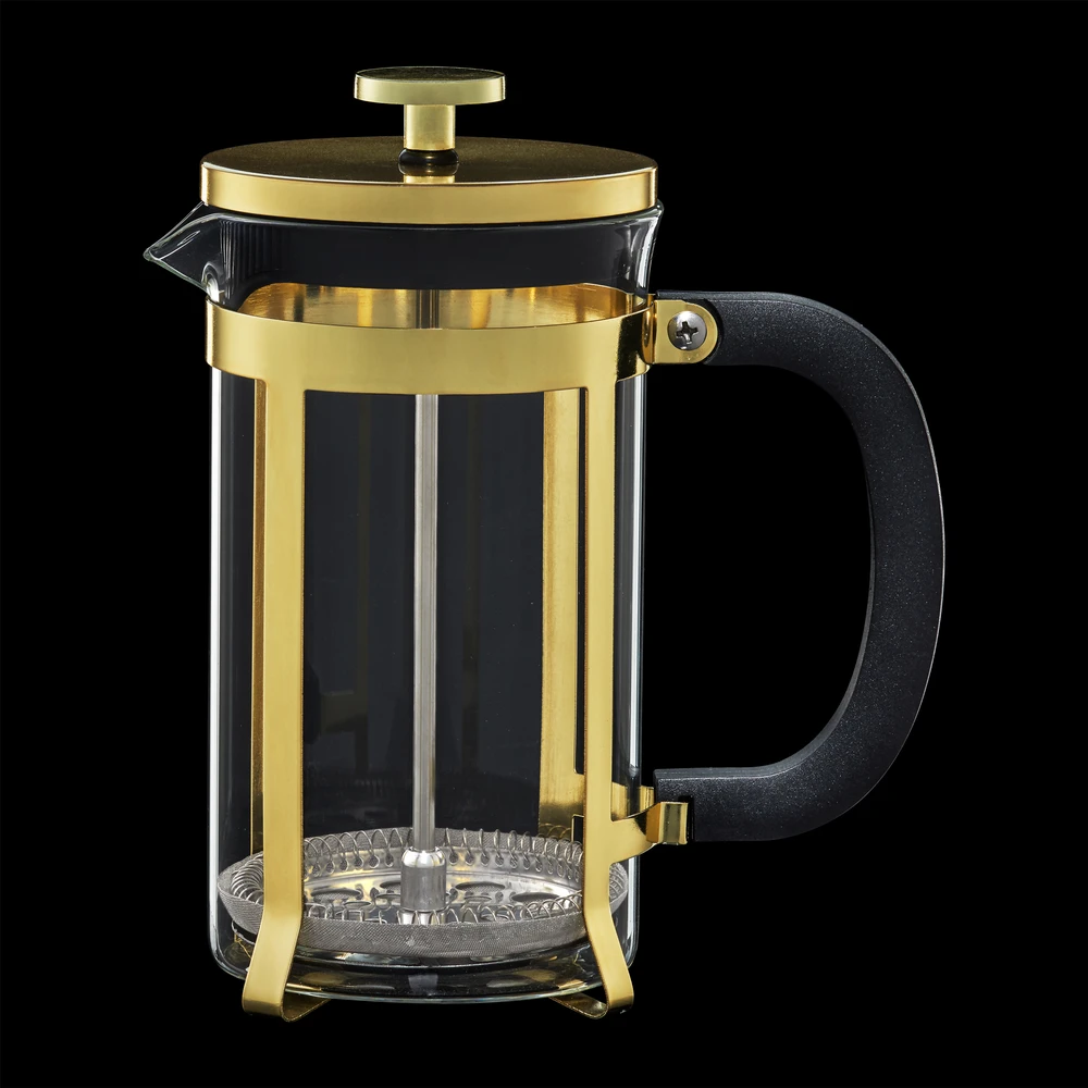 French press kavinukas 600 ml aukso spalvos detalėmis