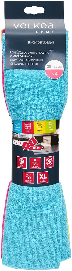 XL minkštos mikropluošto šluostės, 4 vnt. rinkinys, VELKEA