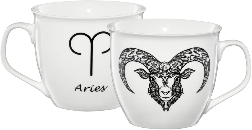 Zodiako porcelianinis puodelis 550 ml Aries AMBITION