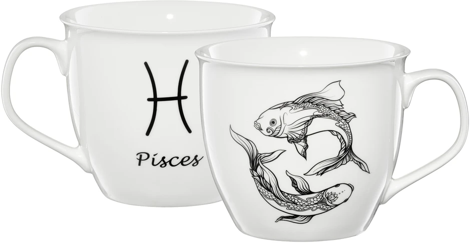 Zodiako porcelianinis puodelis 550 ml Fish AMBITION