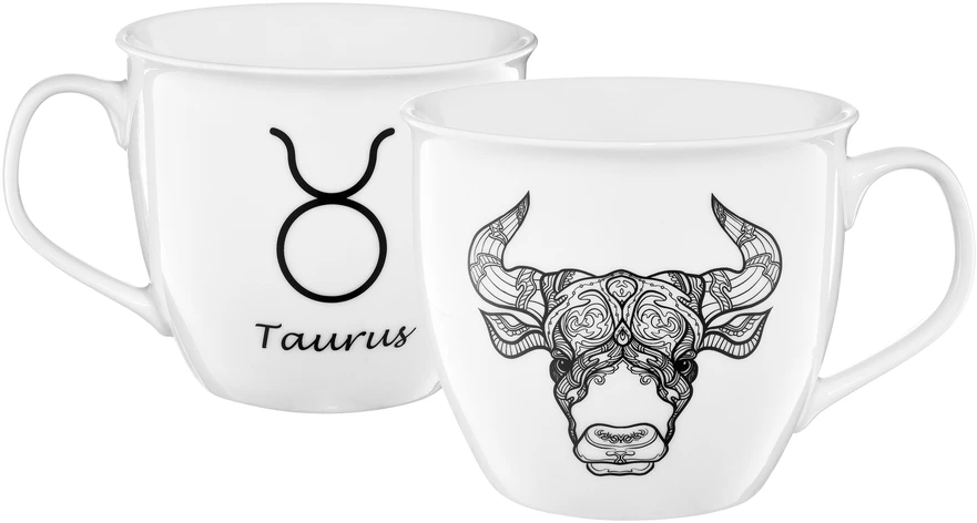 Zodiako porcelianinis puodelis 550 ml Taurus AMBITION