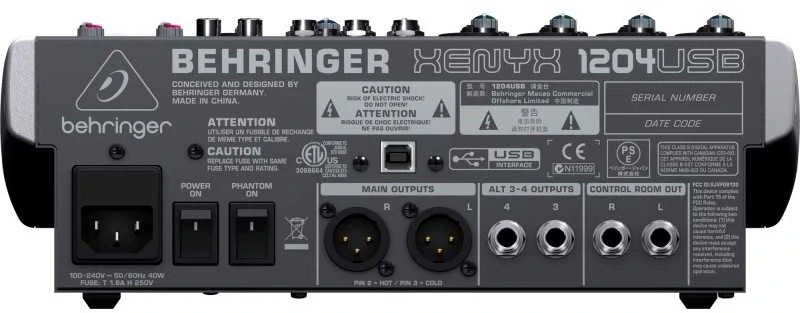 Behringer Xenyx 1204USB audio mixer 12 channels Pilkas