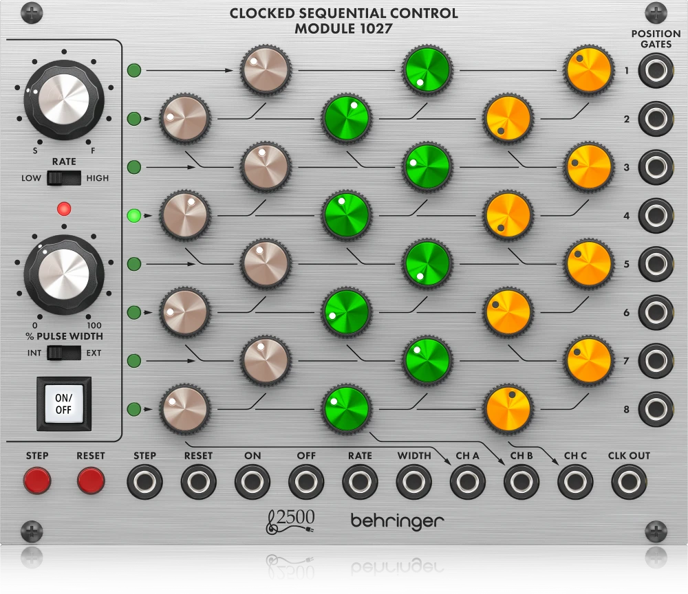 Behringer 1027 CLOCKED SEQUENTIAL CONTRO modulinio sintezatoriaus modulis, 2500 serija