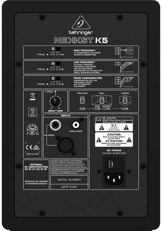 Kompiuterio kolonėlės Behringer NEKKST K5 garso kolonėlė Juoda Vielinis 150 W