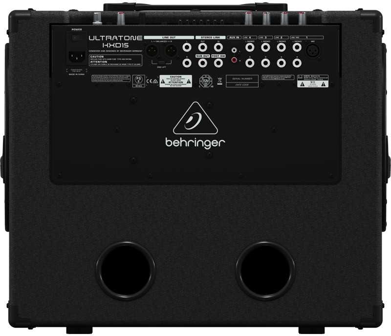 Stiprintuvas Behringer KXD15 – klaviatūros kombinacija
