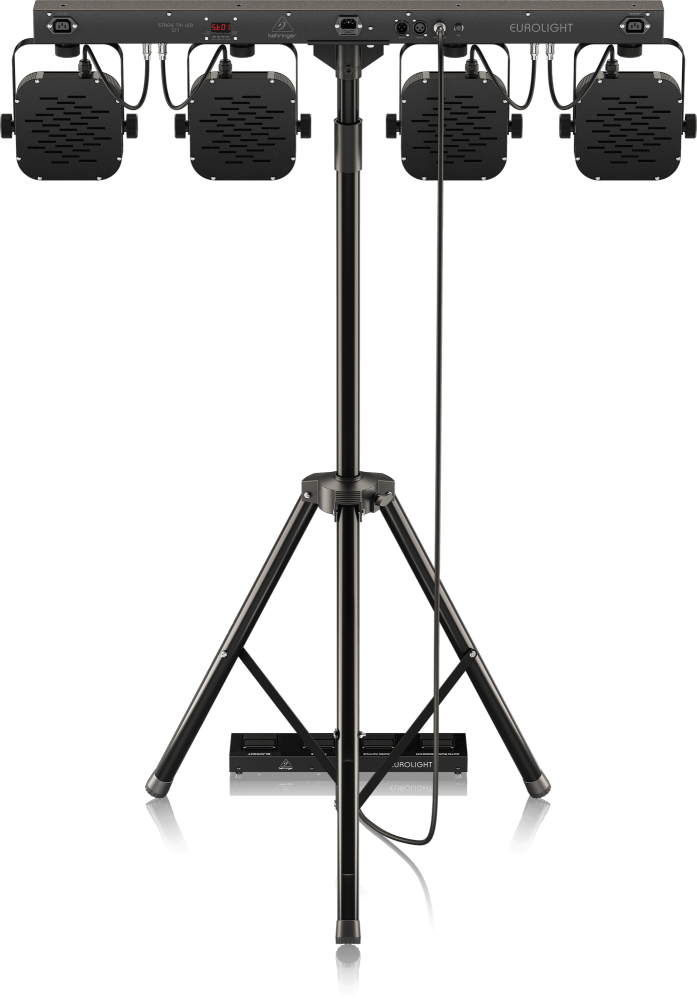 Behringer STAGE TRI LED BUNDLE ST1 4xLEDPAR rinkinys su valdikliu ir stovu