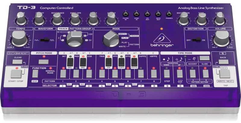 Behringer TD-3-GP bosinės linijos sintezatorius, violetinis