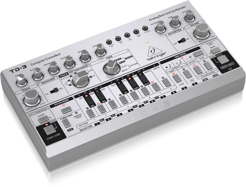 Behringer TD-3-SR bosų sintezatorius, sidabrinis