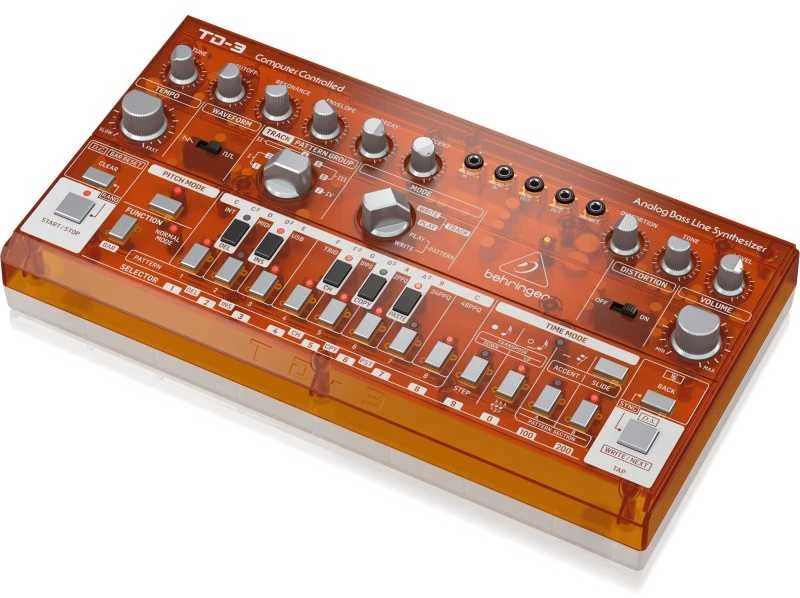 Behringer TD-3-TG boso sintezatorius, skaidrus oranžinis