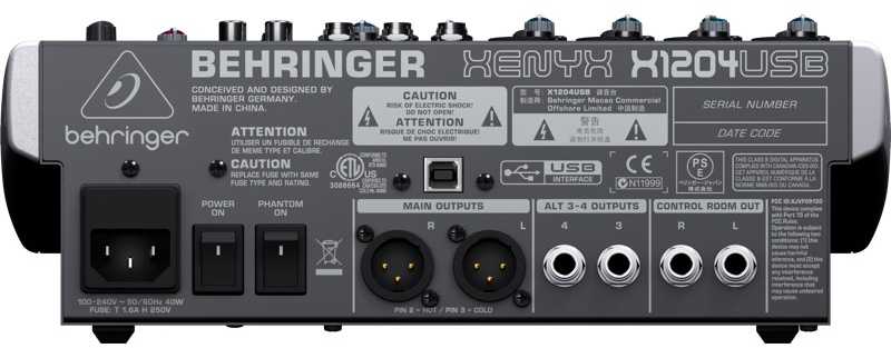 Behringer X1204USB - Garso maišytuvas