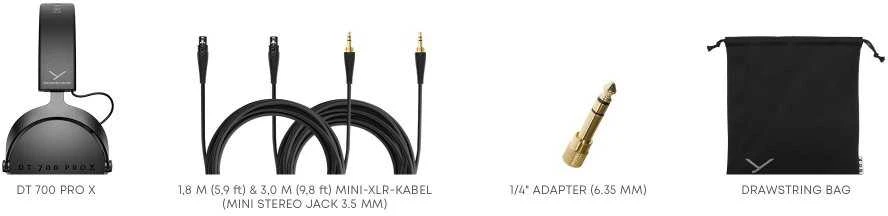 Beyerdynamic Studijinės ausinės DT 700 PRO X su laidu, juodos
