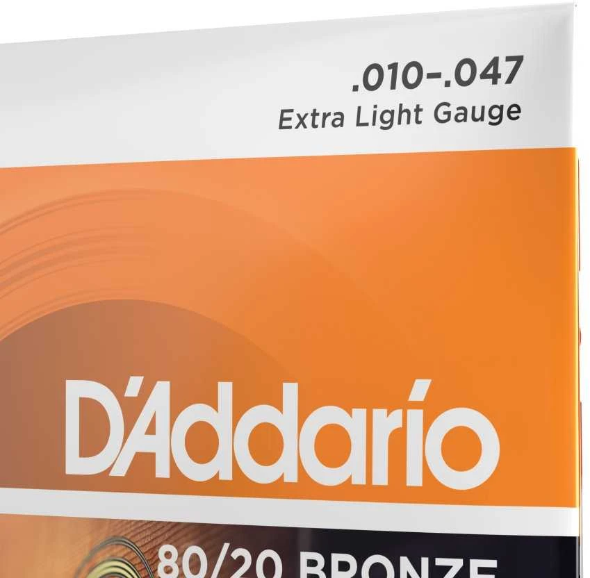Stygos akustinei gitarai D'Addario EJ10 .010