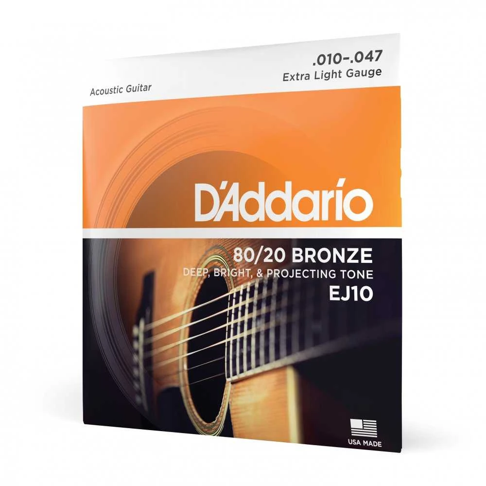 Stygos akustinei gitarai D'Addario EJ10 .010