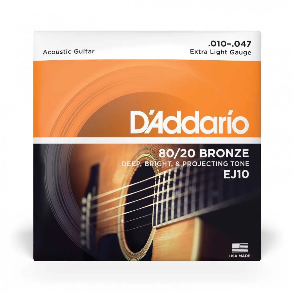 Stygos akustinei gitarai D'Addario EJ10 .010