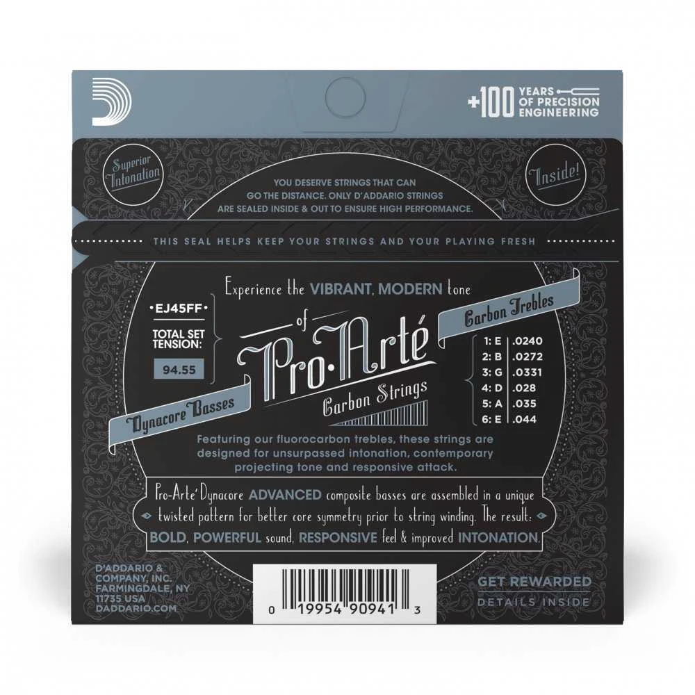 Stygos klasikinei gitarai D'Addario Pro-Arté Carbon EJ45FF .024