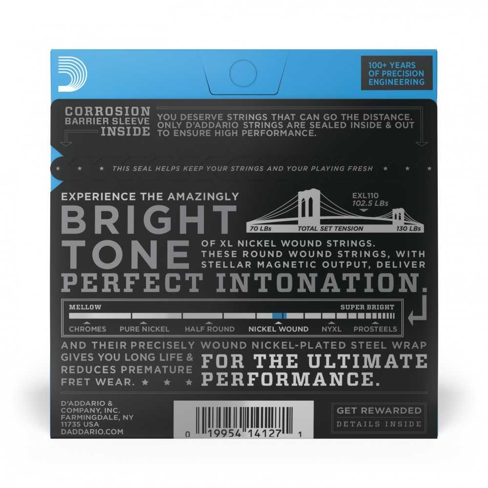 Stygos elektrinei gitarai D'Addario EXL110 .010