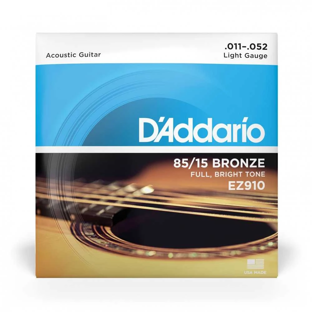 Stygos akustinei gitarai D'ADDARIO 85/15 BRONZE .011-.052 EZ910