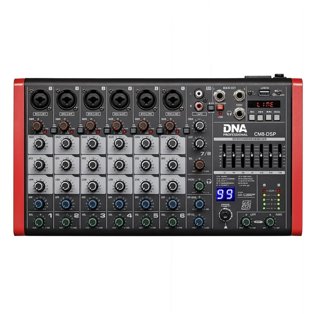 Dna Professional DNA CM8-DSP - USB garso maišytuvas su MP3 grojimo funkcija