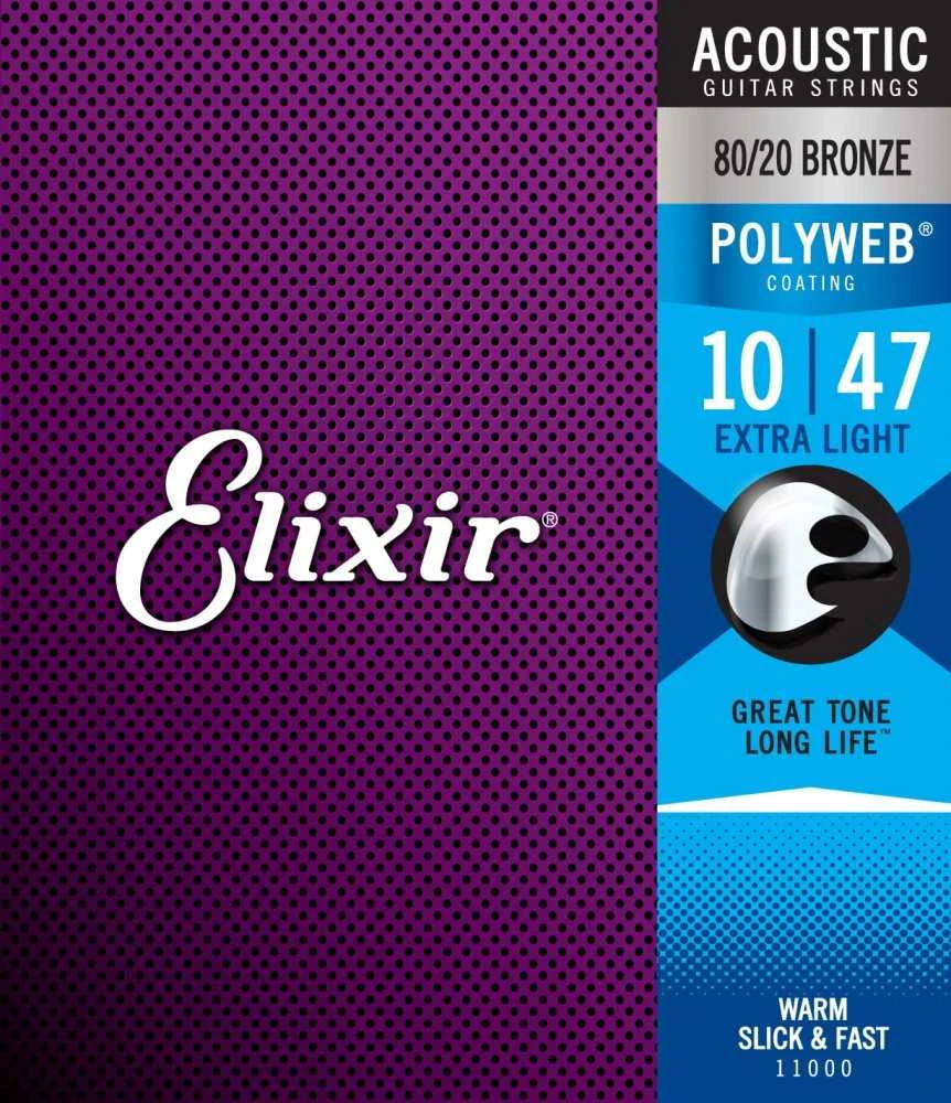Elixir Eliksyras Stygos ak. gitarai Eliksyras 11000 0.010-0.047 Bronze Polyweb
