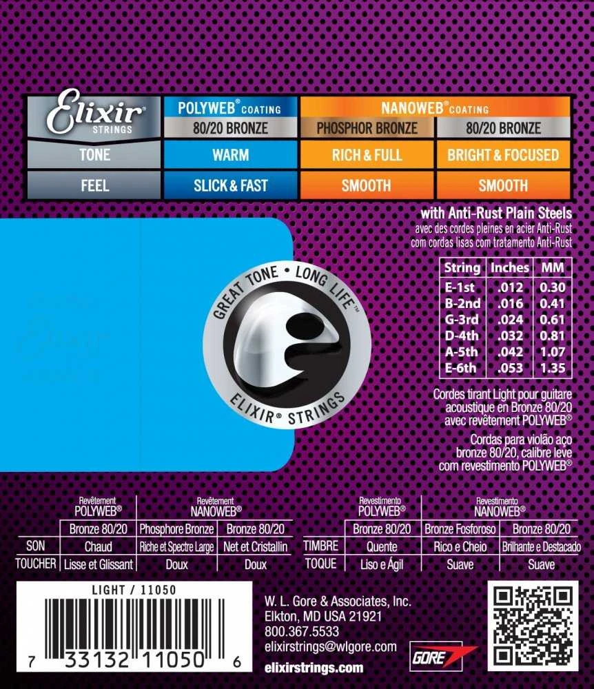 Eliksyras Stygos ak. gitarai Eliksyras 11050 0.012-0.053 Bronze Polyweb